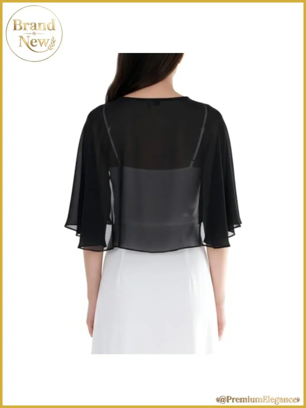 Chiffon Shawl Wrap Evening Dress Cape Scarf Button Closure One Size